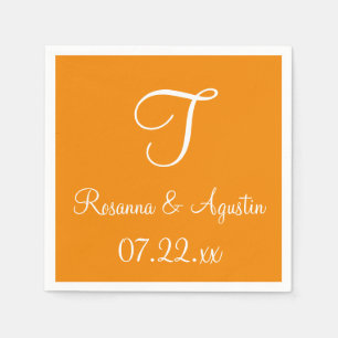 Monogram Tangerine Cool Colour Coordinated Napkins