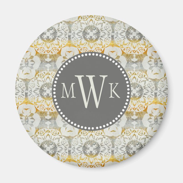 Monogram | Tapestry Rosette II Magnet (Front)