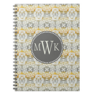 Monogram   Tapestry Rosette II Spiral Notebook