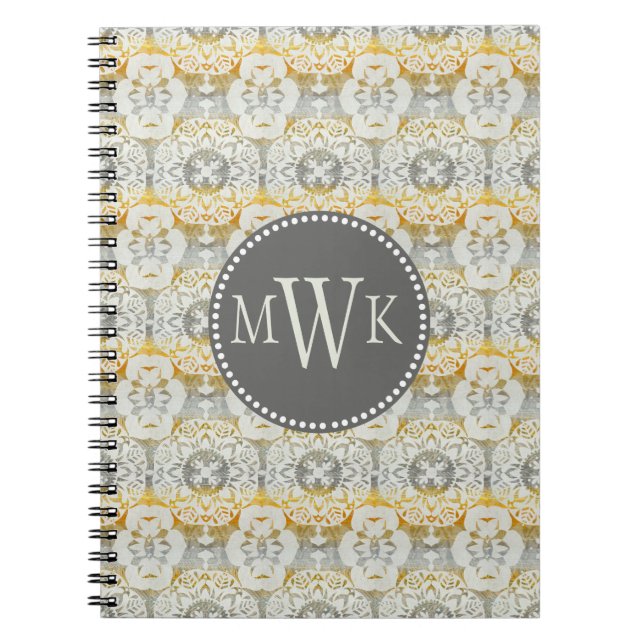 Monogram | Tapestry Rosette II Spiral Notebook (Front)