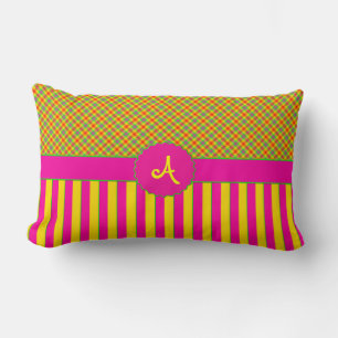 Monogram Tartan LUMBAR PILLOW Tutti Frutti Yellow