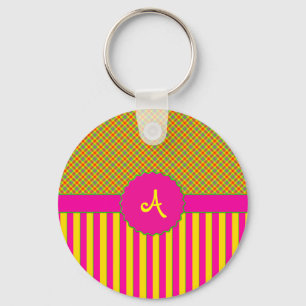 Monogram Tartan Tutti Frutti Yellow Keychain