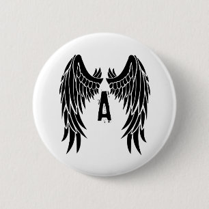 Monogram Tattoo Angel Wing 6 Cm Round Badge