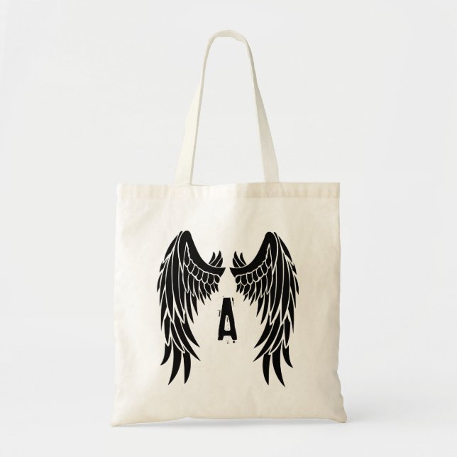 Monogram Tattoo Angel Wing Tote Bag (Front)