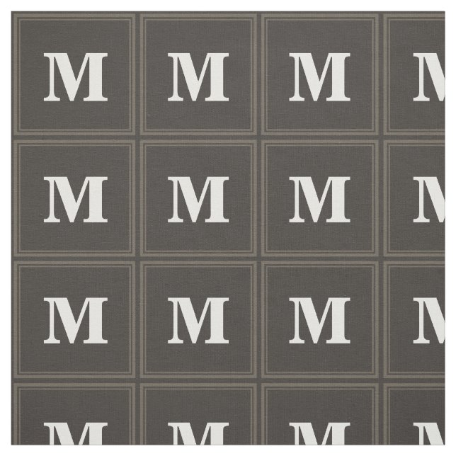 Monogram taupe stripes fabric (Swatch)