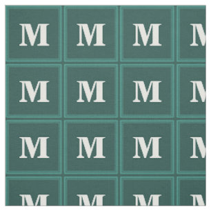 Monogram teal stripes fabric