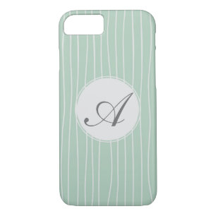 Monogram Teal Stripes Pattern iPhone 8/7 Case