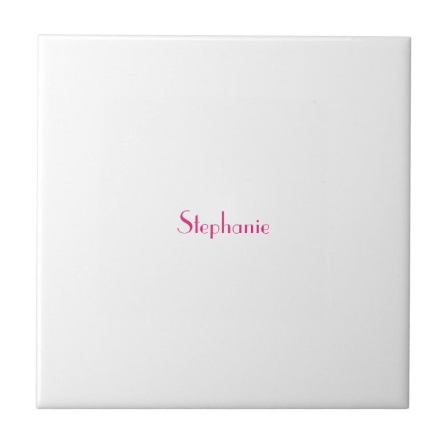 Monogram Template Pink Custom Name Gift 2023 Tile (Front)