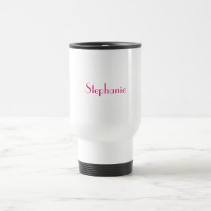 Monogram Template Pink Custom Name Gift 2023 Travel Mug