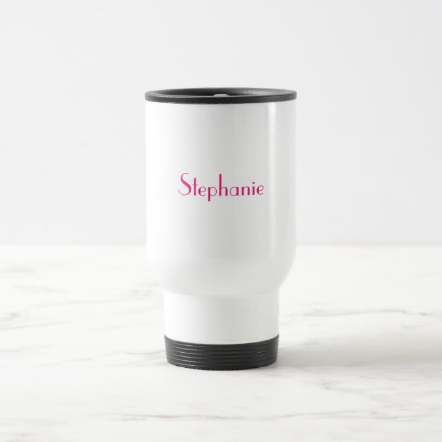 Monogram Template Pink Custom Name Gift 2023 Travel Mug (Center)