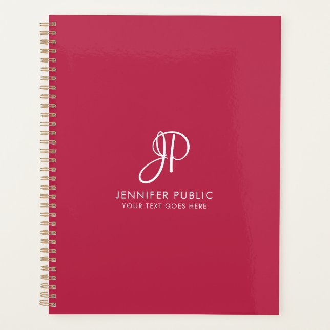 Monogram Template Trend Colour Viva Magenta Planner (Front)
