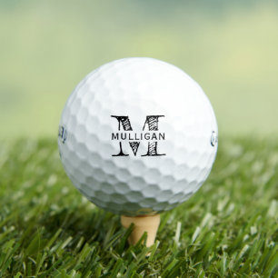 Monogram Template Wedding Favour Name Golf Balls