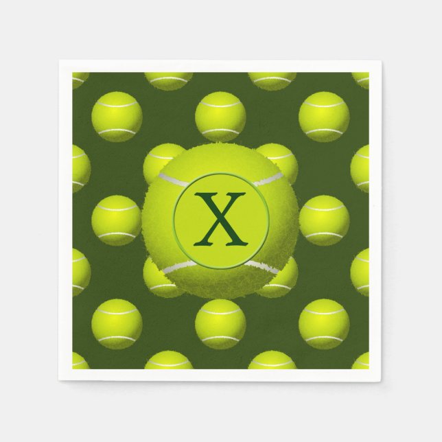 Monogram Tennis Balls Sports pattern, Napkin (Front)