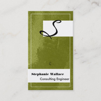 Monogram Texture Engineering Business Card Green