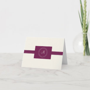 Monogram Thank You (burgundy) Card