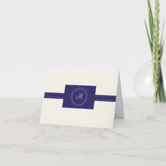 Monogram Thank You (navy) Card