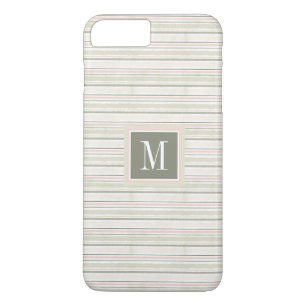 Monogram   The Joy of White   Watercolor Stripes iPhone 8 Plus/7 Plus Case