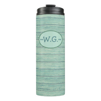 Monogram Thermal TumbDriftwood Beach design.Jade Tumbler