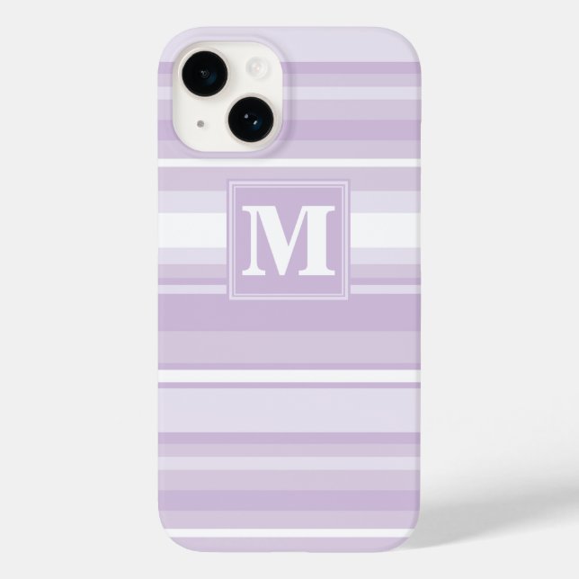 Monogram thistle purple stripes  Case-Mate iPhone case (Back)