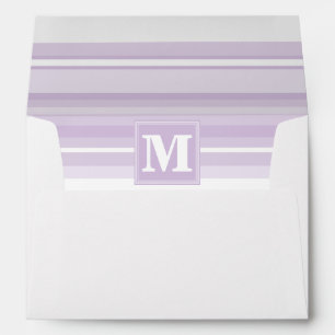 Monogram thistle purple stripes envelopes