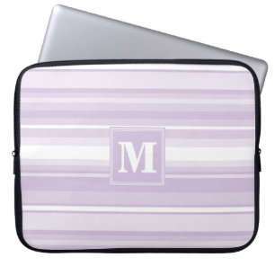 Monogram thistle purple stripes laptop sleeve