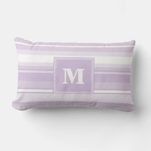 Monogram thistle purple stripes lumbar cushion