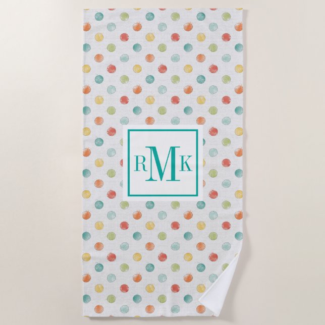 Monogram | Thoughtful Butterflies Step Beach Towel (Front)