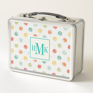 Monogram Thoughtful Butterflies Step Metal Lunch Box