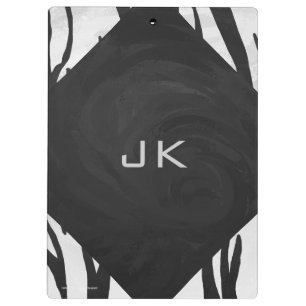 Monogram Tiger Black and White Print Clipboard
