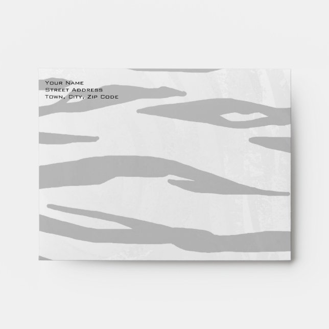 Monogram Tiger Black and White Print Envelopes (Front)