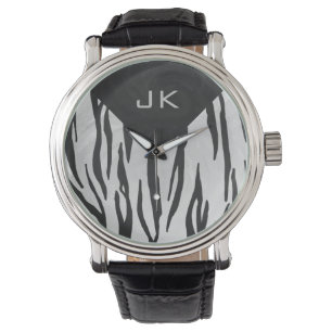 Monogram Tiger Black and White Print Watch