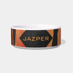 Monogram Tiger Hot Orange and Black Print Pattern Bowl