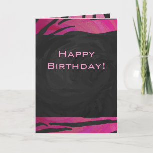 Monogram Tiger Hot Pink and Black Print Pattern Card