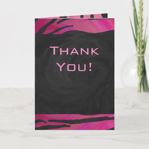 Monogram Tiger Hot Pink and Black Print Pattern Card
