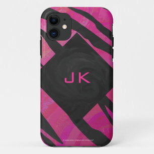 Monogram Tiger Hot Pink and Black Print Pattern Case-Mate iPhone Case