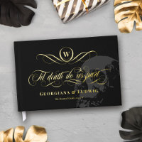 Monogram Til Death Do Us Part Skull Goth Wedding