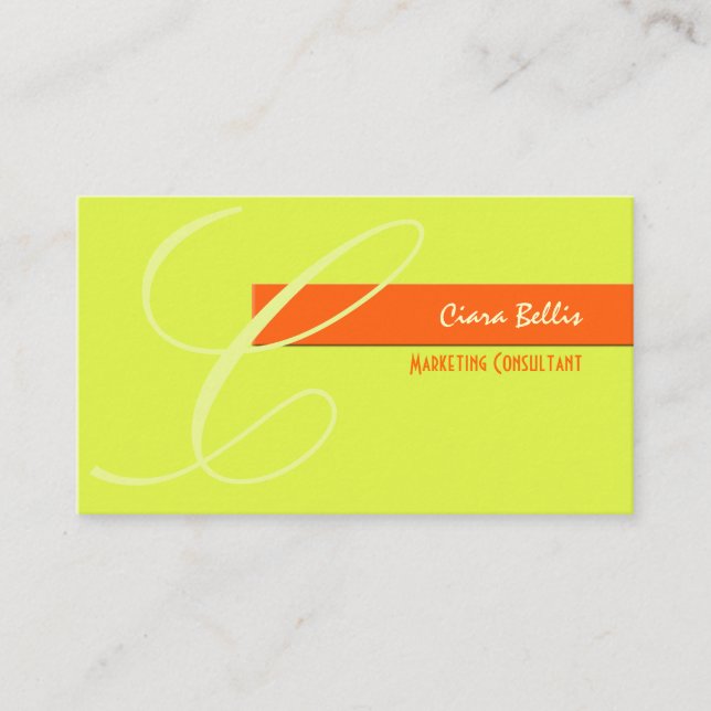 Monogram, tone on tone {customisable background} business card (Front)
