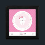 Monogram Tooth Box for Girl Keepsake<br><div class="desc">Editable monogram Tooth Box. Beautiful gift idea for a girl who starts loosing teeth.</div>