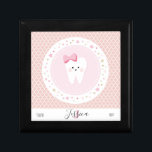 Monogram Tooth Box for Girl Keepsake<br><div class="desc">Editable monogram Tooth Box. Beautiful gift idea for a girl who starts loosing teeth.</div>