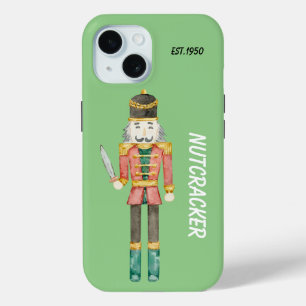 Monogram traditional Nutcracker Cute Greenery iPhone 15 Case
