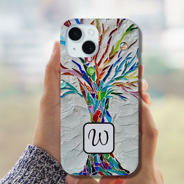 Monogram Tree of Life Mosaic Case-Mate iPhone Case (Creator Uploaded)