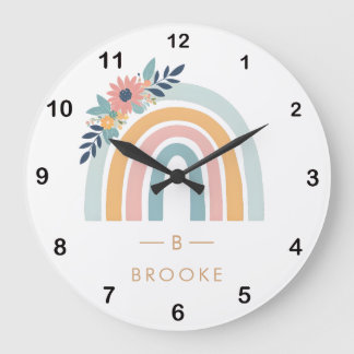 Monogram trending pink large clock