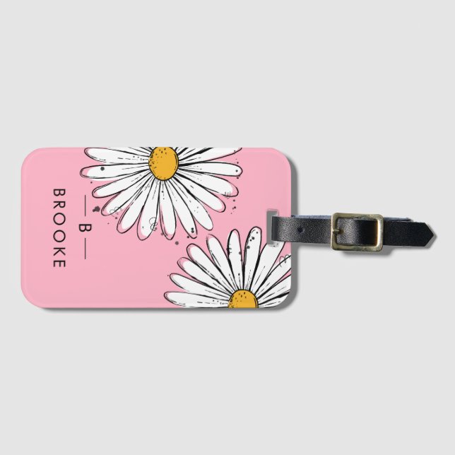 Monogram trending pink  luggage tag (Front Horizontal)