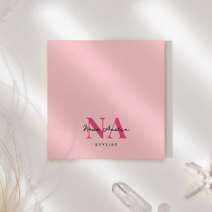 Monogram Trendy Aesthetic Hot Pink Personalised Post-it Notes