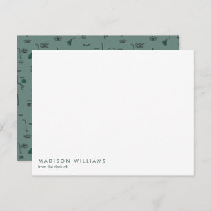 Monogram Trendy Modern  Note  Card