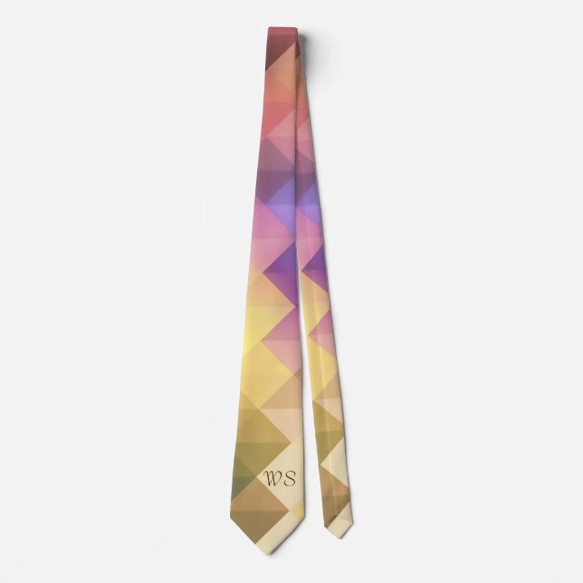 Monogram Trendy & Stylish Geometric Colour Men's Tie (Front)
