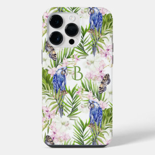 Monogram Tropical Floral Modern Girly Nature iPhone 14 Pro Max Case