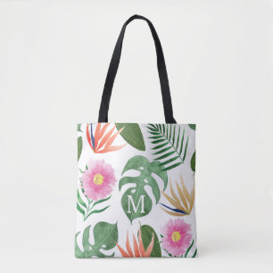 Monogram Tropical Floral Tote Bag Gift