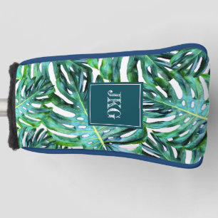 Monogram Tropical Greenery Pattern Monstera Leaf Golf Head Cover