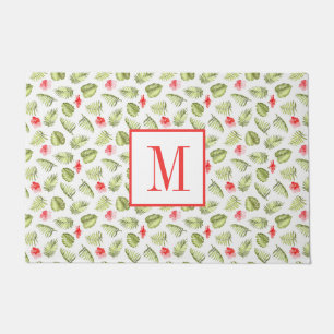 Monogram Tropical Palm Leaves Pattern Doormat